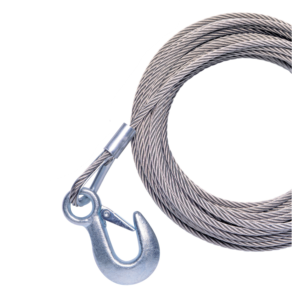 Powerwinch 40' x 7/32" Replacement Galvanized Cable w/Hook f/RC30, RC23, 712A, 912, 915, T2400 & AP3500