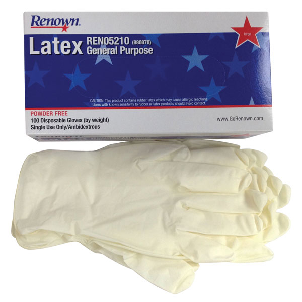 Disposable Powder-free Latex Gloves - 100/bx