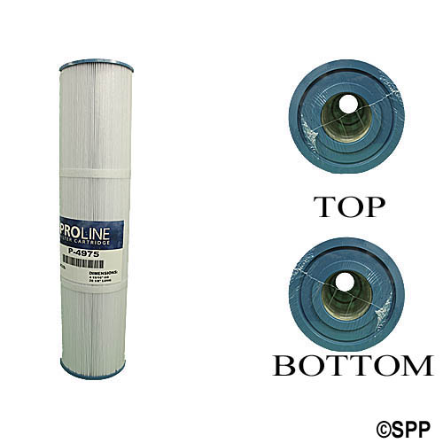 Filter Cartridge, Proline, Diameter: 4-15/16", Length: 20-1/8", Top: 2-1/8" Open, Bottom: 2-1/8" Open, 75 sq ft