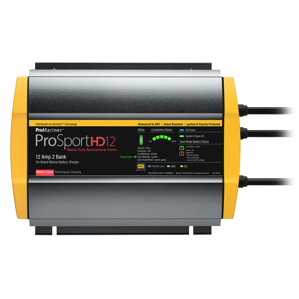 ProMariner ProSportHD 12 Gen 4 - 12 Amp - 2 Bank Battery Charger