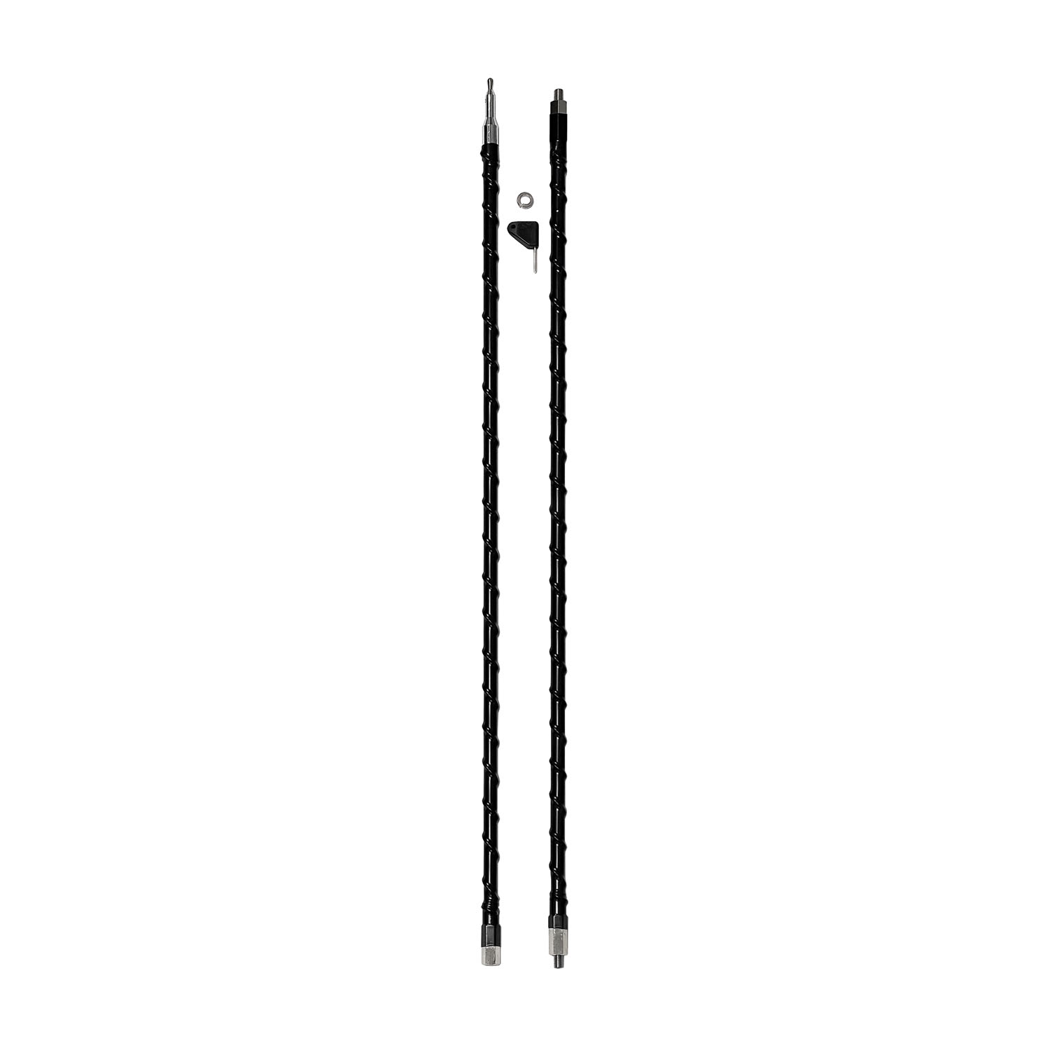 PROCOMM - JA84  2 PIECE 7 FEET TALL 1/4 WAVE BLACK FIBERGLASS CB ANTENNA WITH TIE DOWN