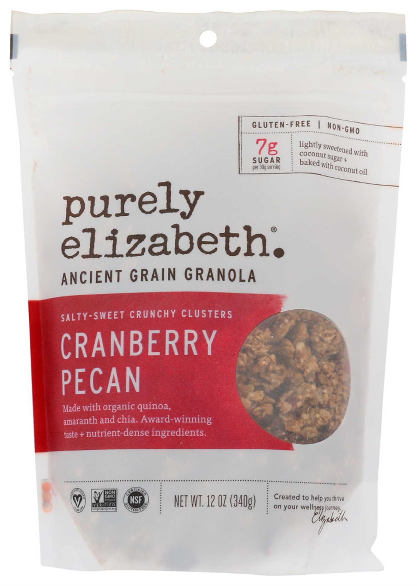 Purely Elizabeth Cranberry Pecan Ancient Grain Granola Cereal (6x12.5 Oz)