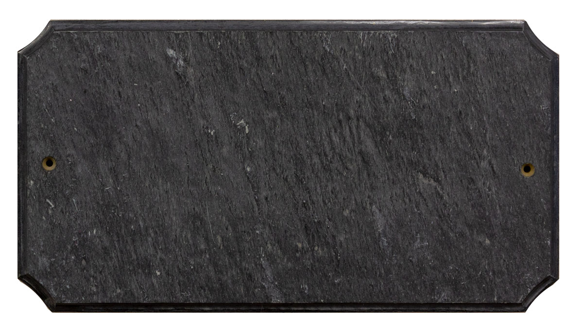 Solid Granite Address Plaque, Executive "Cut Corner" Rectangle, Slate