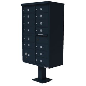 13 Door Cluster Box Unit for Tall Pedestal Stucco Columns, Black