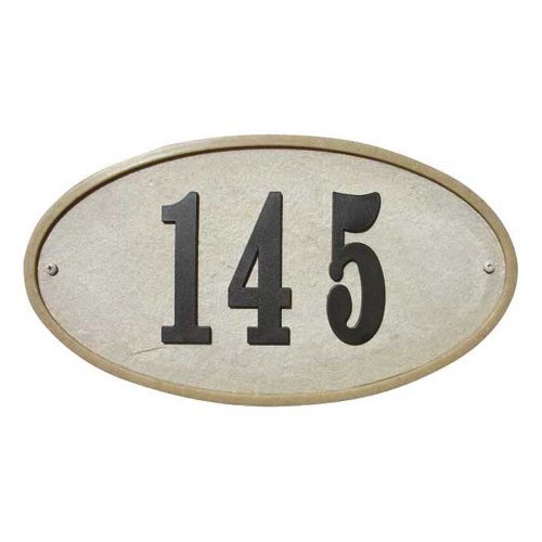 Ridgestone Crushed Stone Address Plaque "Do it yourself kit", Oval Sandstone