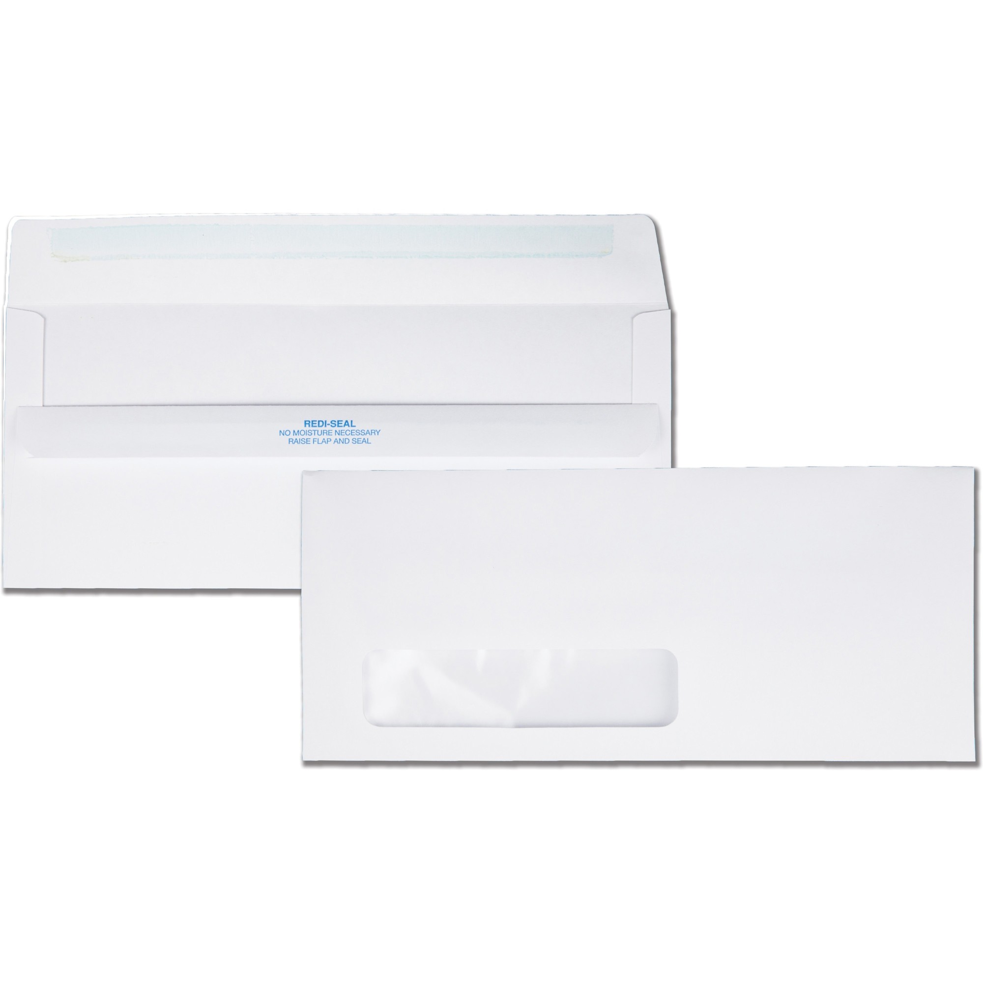 Quality Park Redi-Seal No. 10 Window Envelopes - Single Window - #10 - 9 1/2" Width x 4 1/8" Length - 24 lb - Self-sealing - Wov