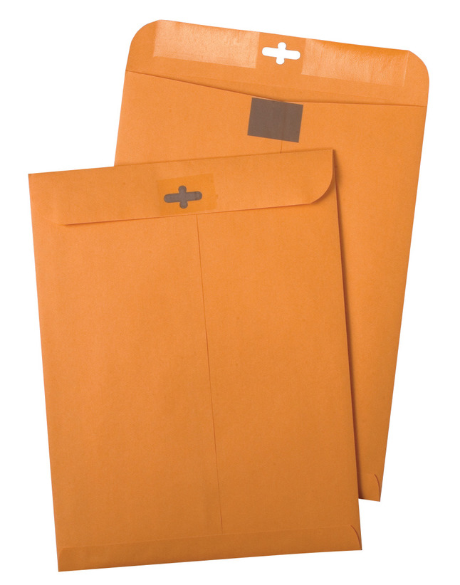 Quality Park Resealable Redi-Tac Clasp Envelopes - Clasp - 9" Width x 12" Length - Clasp - 100 / Box - Kraft