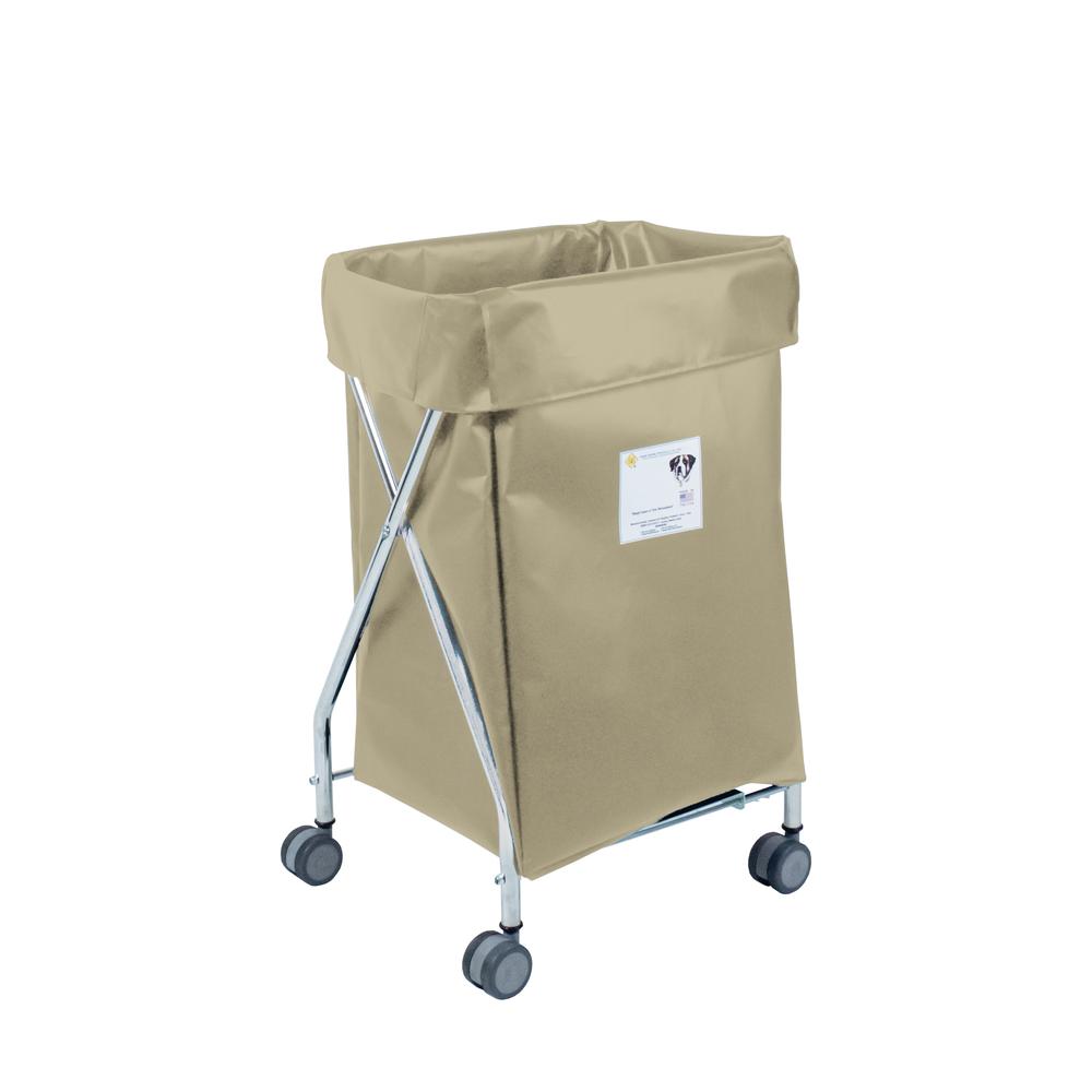 Wide Collapsible Hamper with Beige Vinyl Bag, 6 Bushel Capacity