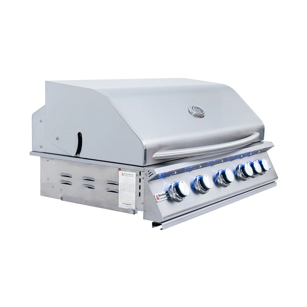 RCS 40 inch Propane Grill w/ back burner and Blue LED lights