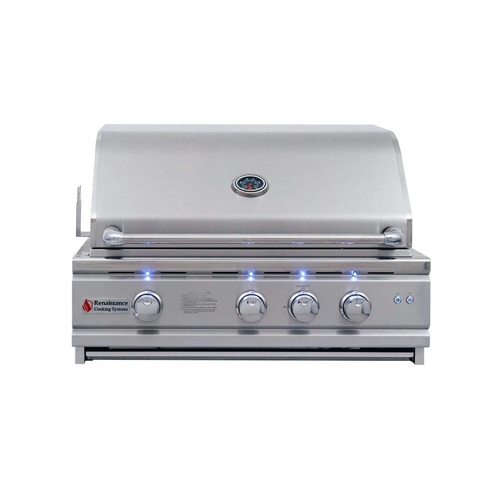 30 inch Cutlass Pro Grill with Blue LED lights, back burner, propane