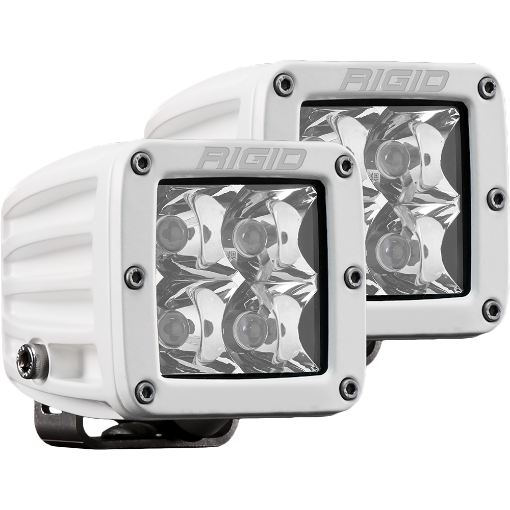 RIGID D-Series PRO LED Light, Spot Optic, Surface Mount, White Housing | Pair