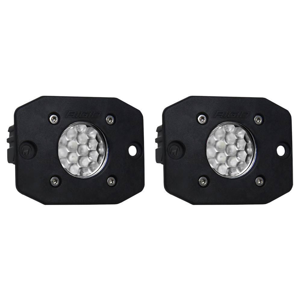 RIGID Ignite Back-Up Kit, Diffused Lens, Flush Mount, Black Housing | Pair