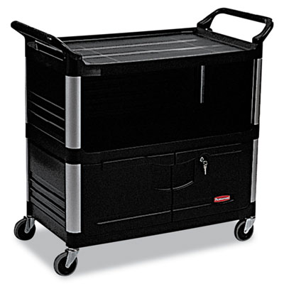 Xtra Equipment Cart, 300-lb Cap, Three-Shelf, 20-3/4w x 40-5/8d x 37-4/5h, Black
