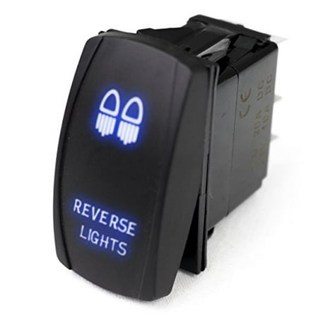 LED ROCKER SWITCH WITH BLUE LED RADIANCE  REVERSE LIGHTS