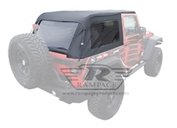 07-13 WRANGLER JK 2 DR FRAMELESS SOFT TOP KIT SAILCLOTH W/TINTED WINDOWS BLACK D