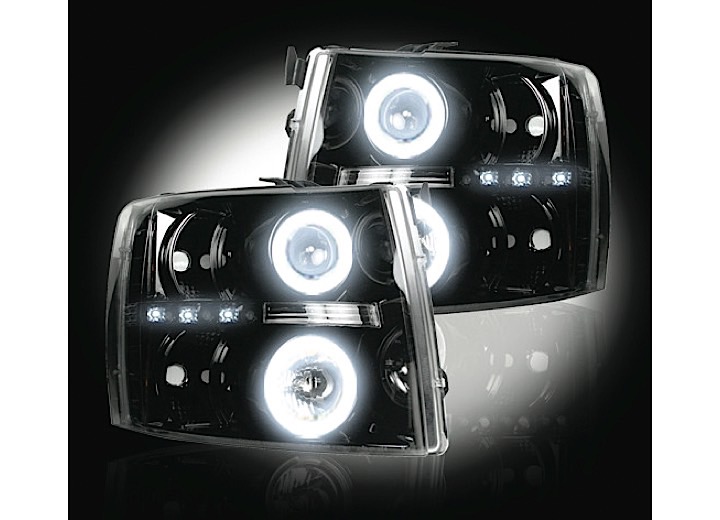 07-13 SILVERADO(NEW BODY STYLE)PROJECTOR HEADLIGHTS W/CCFL HALOS/DRL-SMOK DRIVE/PASS