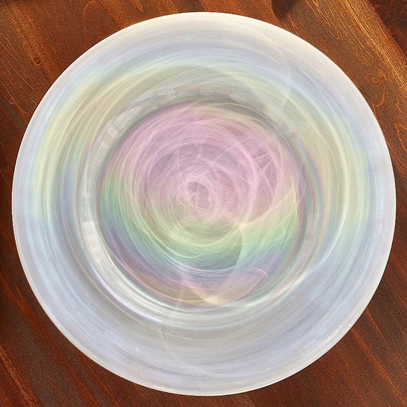 NUAGE 13" Glass Charger Plate 13" Iridescent Lucid