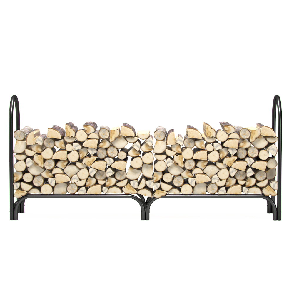 Regal Flame 4 ft Heavy Duty Firewood Shelter Log Rack for Fireplaces and Fire Pits to Enjoy a Real Fire or Complement Vent-Free