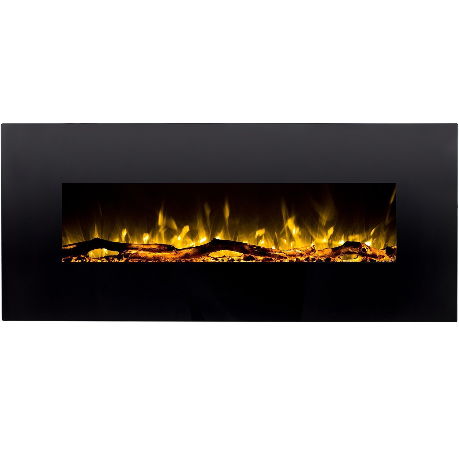 Regal Flame Ashford White 50" Log Ventless Heater Electric Wall Mounted Fireplace Better Than Wood Fireplaces, Gas Logs, Firepla