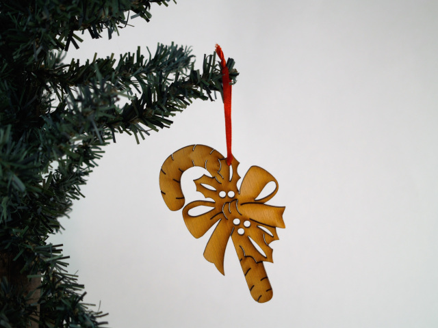 Christmas Themed Unfinished Tree Ornament - Candy Cane