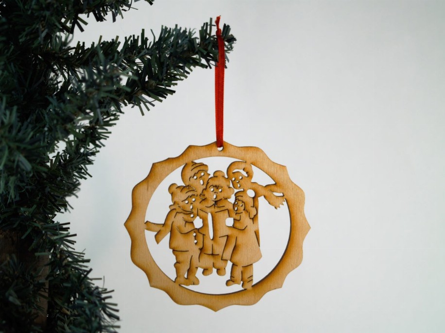 Christmas Themed Unfinished Tree Ornament - Carolers