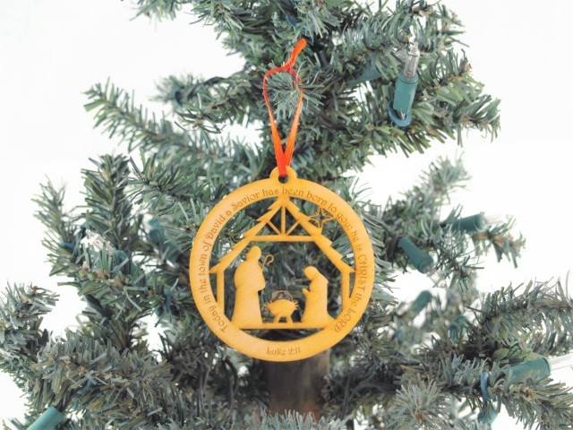 Christmas Themed Unfinished Tree Ornament - Nativity  - Round