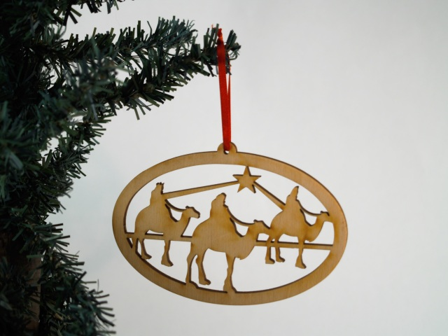 Christmas Themed Unfinished Tree Ornament - Three Wise Men