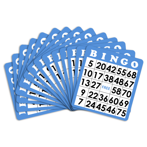 50 Pack of Blue Bingo Cards