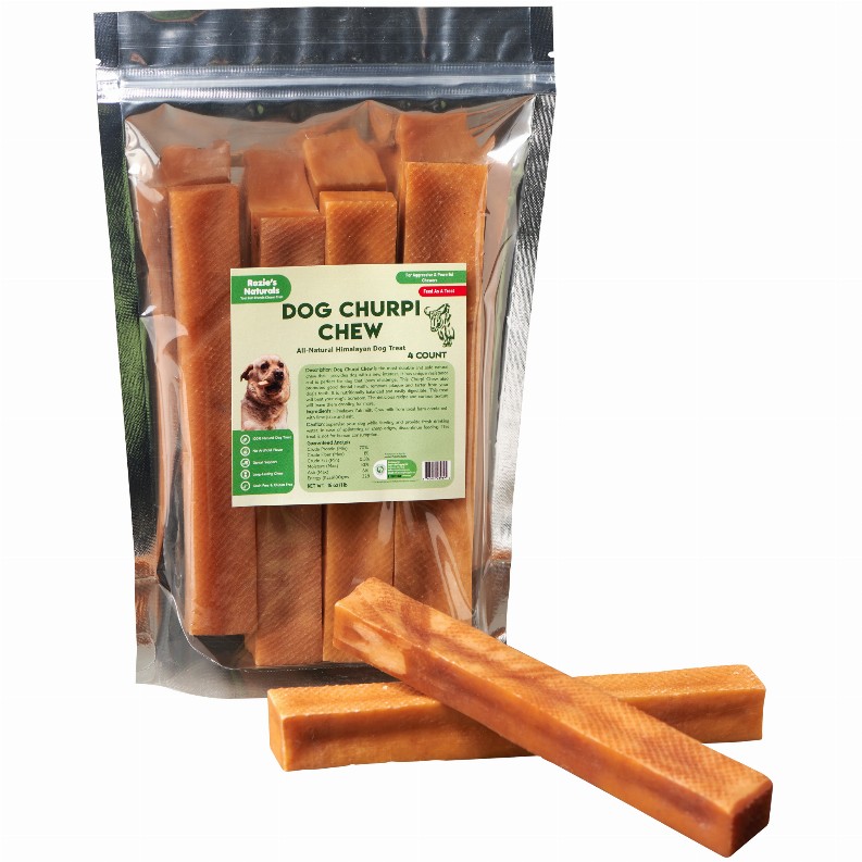 DOG CHURPI CHEW- 100% Natural, Himalayan Hard Yak Cheese Churpi Dog Chew Treats, Grain-Free, Gluten-Free, Dental Chews, 4 COUNT-