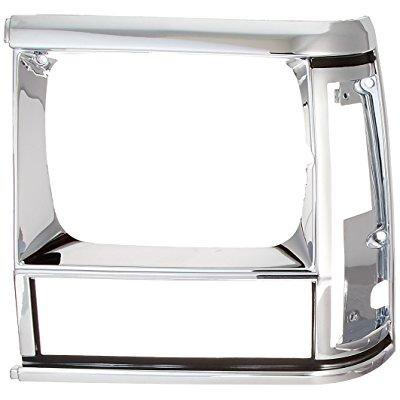 LH CHROME, BLACK HEADLIGHT BEZEL, 84-01 JEEP CHEROKEE (XJ)