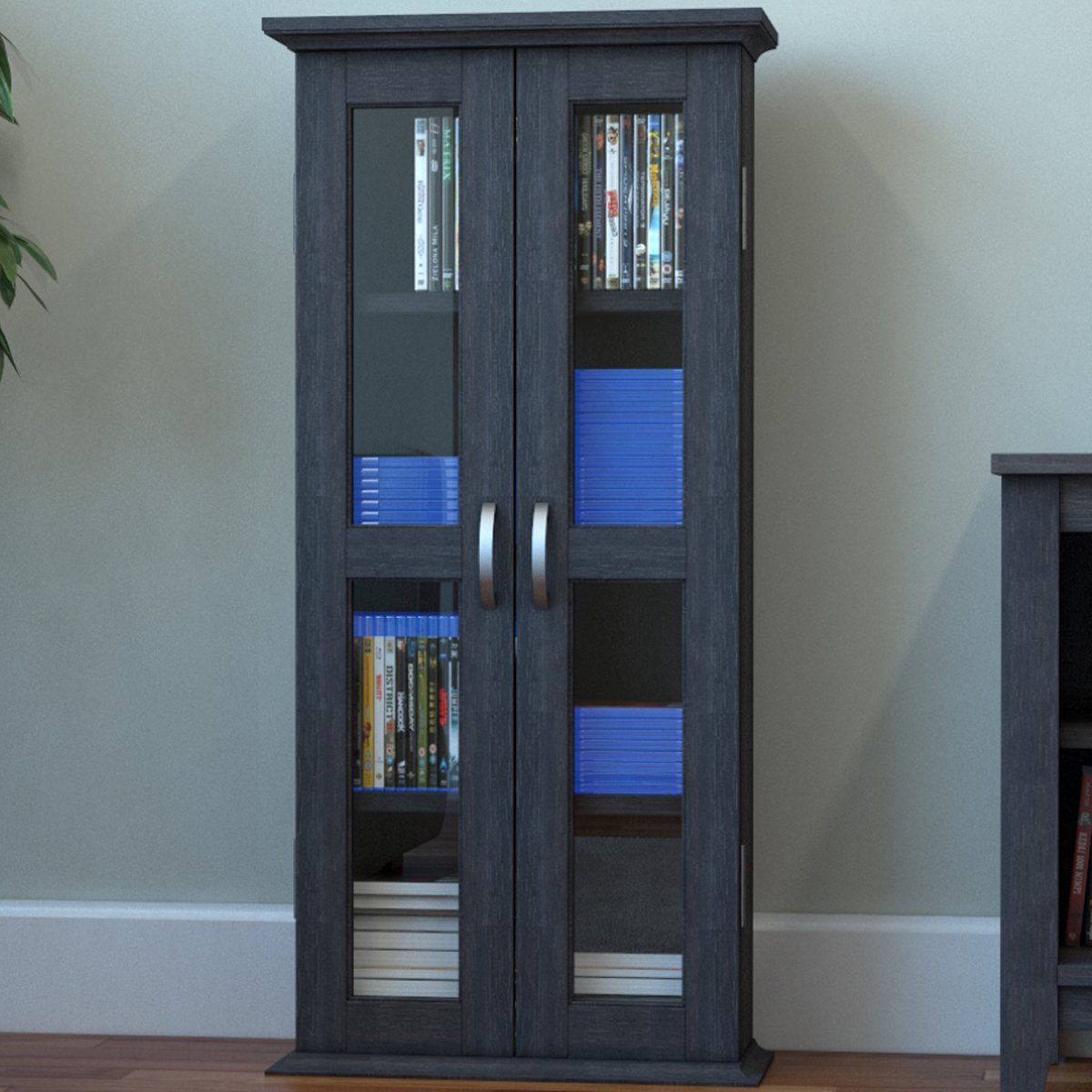 Ryan Rove Kirkwell Wood DVD Storage Shelves Tower Media Cabinet Organizer, Home Decor, Bedroom and Living Room Furniture Wooden