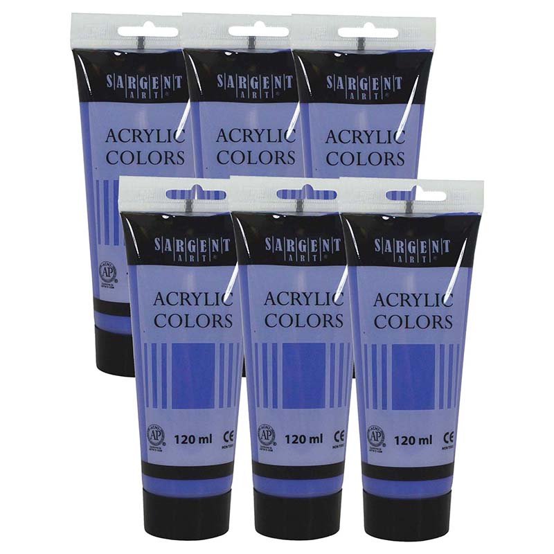 Acrylic Paint Tube, 120 ml, Grey Purple, Pack of 6