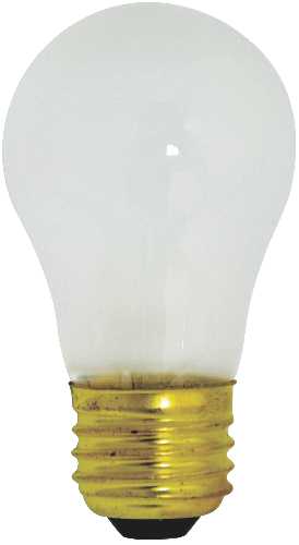 40 Watt A15 Incandescent; Frost; Appliance Lamp; 2500 Average rated hours; 290/217 Lumens; Medium base; 130/120 Volt
