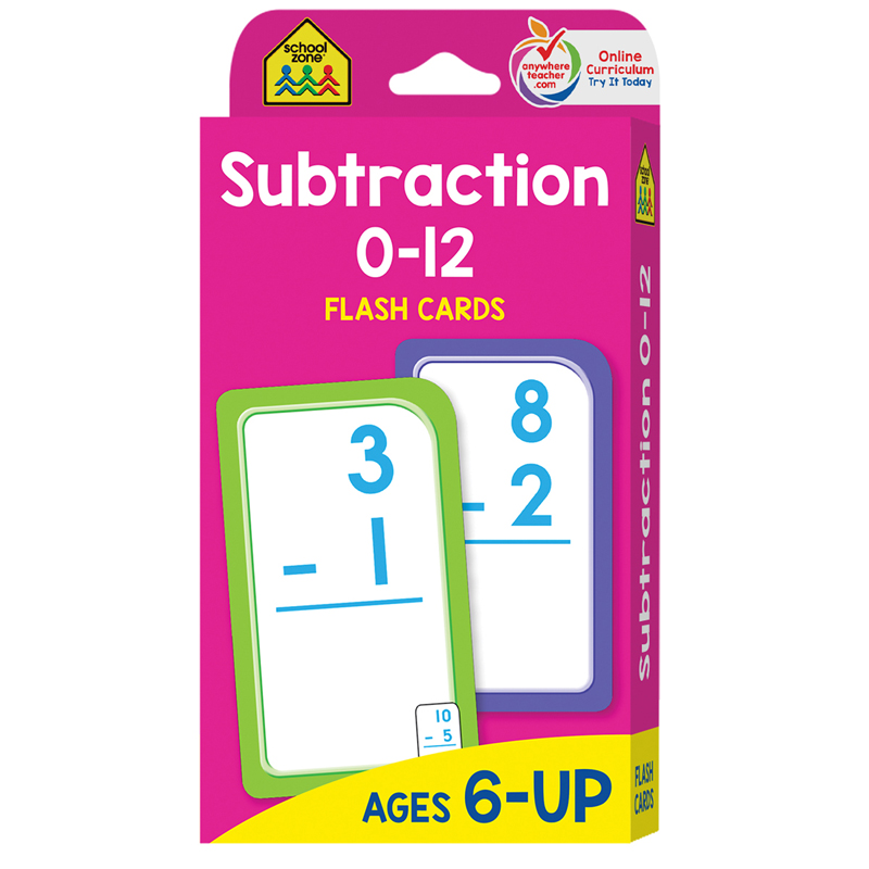 Subtraction 0-12 Flash Cards