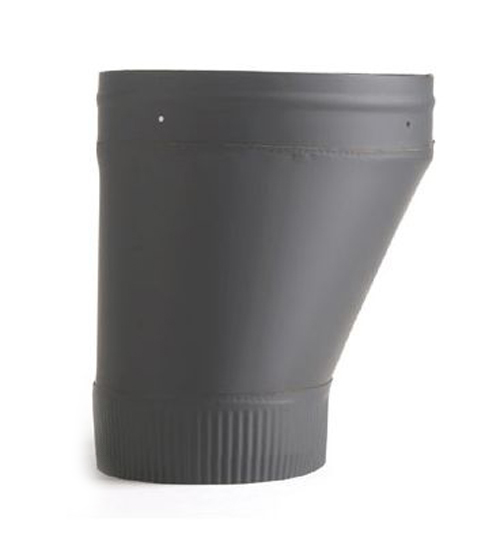 Oval To 8" Round Heat-fab 22-ga Welded Black Stovepipe Offset Boot For Vermont Castings Stoves