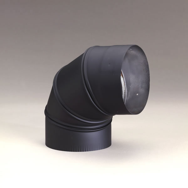 6" Heat-Fab Black 90-Degree Adjustable Sectioned Elbow