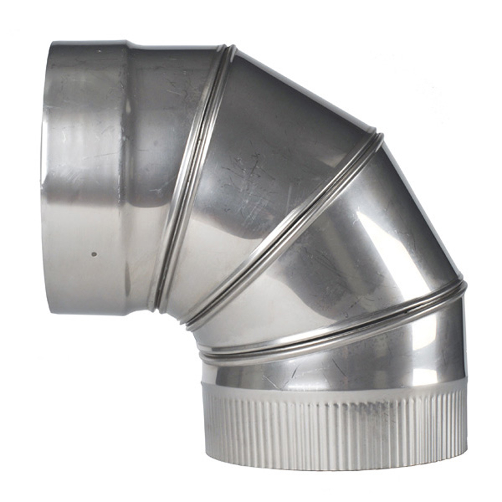 6" HomeSaver RoundFlex Heat-Fab 90-Degree Stainless Steel Corrugated Elbow - 4614FLEX