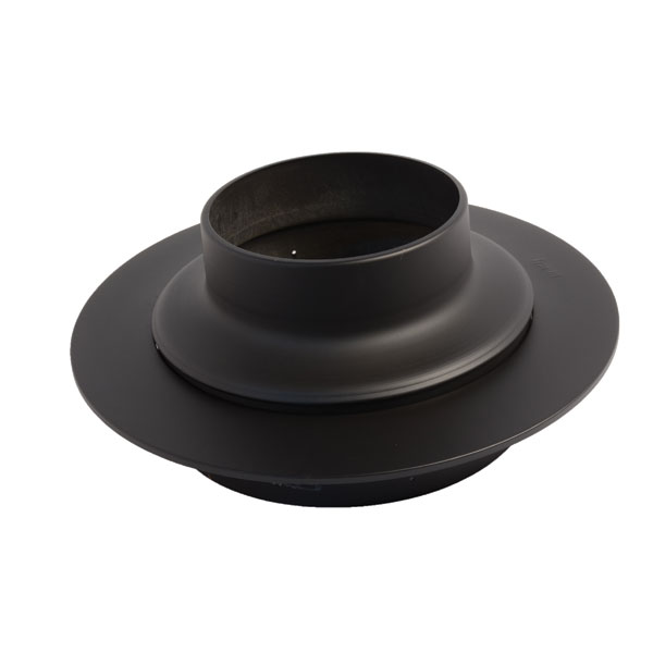 7" Selkirk SuperVent Decorator Ceiling Support with Black Trim Collar - JSC7DCSS
