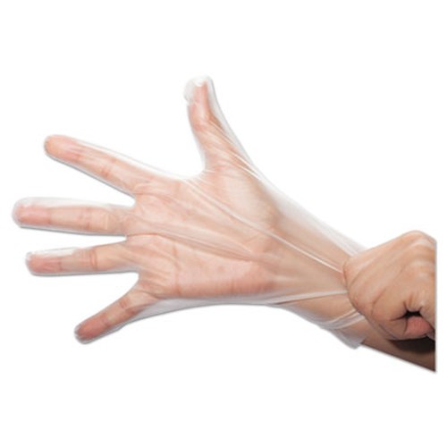 SemperGuard FoodSafe Stretch Poly Gloves, Clear, Medium, Polyethylene, 2000/Ctn
