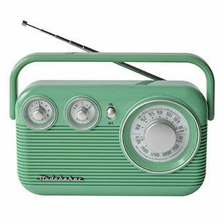 Studebaker SB2003TE Teal Portable Am/Fm Classic Retro Radio