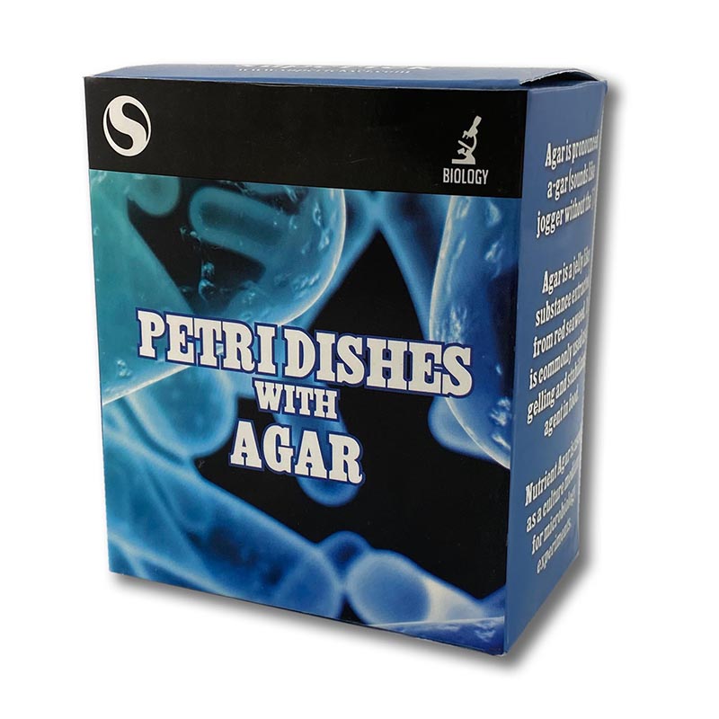 Plastic Petri Dish with Agar, Set of 3