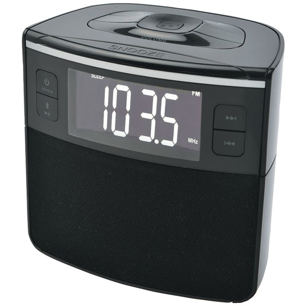 SYLVANIA SCR1986BT-AS Bluetooth Clock Radio with Auto-Set Dual Alarm Clock & USB Charging