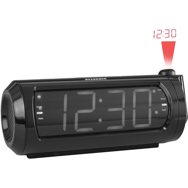 SYLVANIA SCR1245-USB 1.8" Jumbo-Digit Projection Dual-Alarm Clock Radio with USB Charging