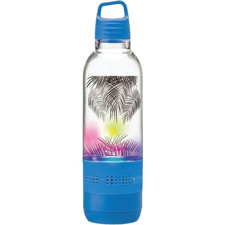 SYLVANIA SP717-BLUE Holographic Light Water Bottle with Integrated Bluetooth Speaker (Blue)