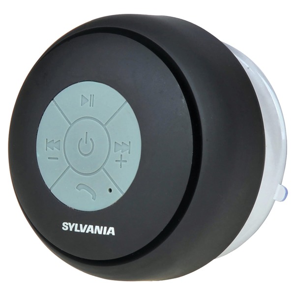 SYLVANIA SP230-C-BLACK Bluetooth Suction Cup Shower Speaker (Black)