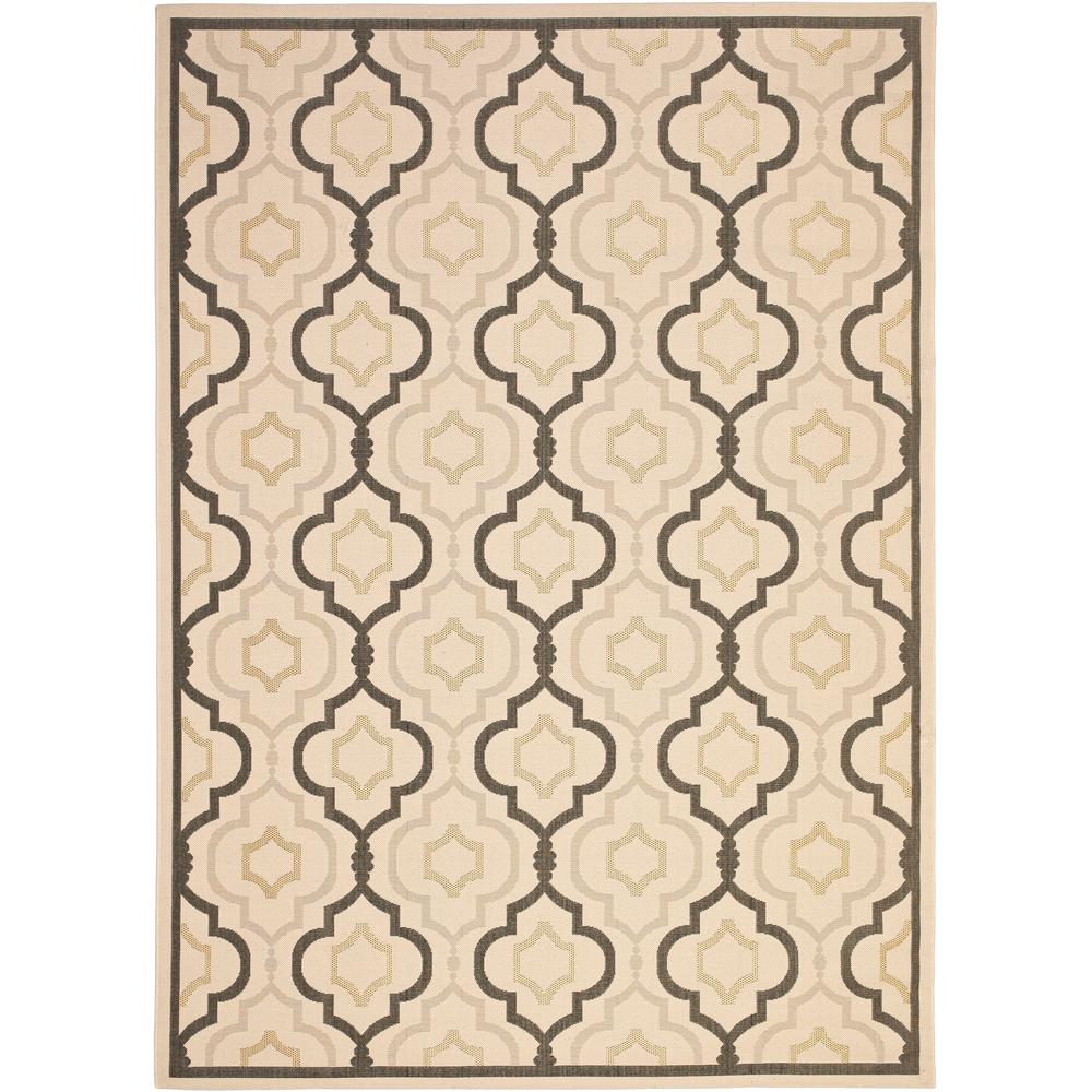 Safavieh Courtyard Indoor/Outdoor Medium Rectangle Rug, 5'3 X 7'7, Beige/Black