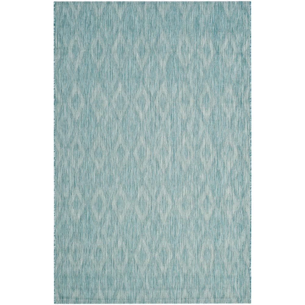 Safavieh Courtyard Indoor/Outdoor Small Rectangle Rug, 4' X 5'7, Aqua/Aqua