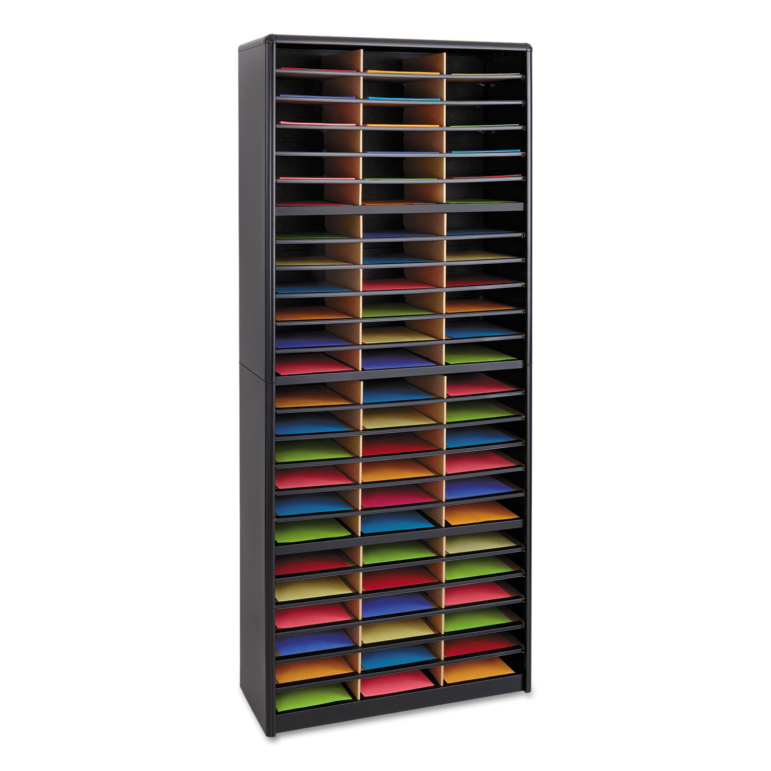 Safco Value Sorter Literature Organizer - 550 x Sheet - 72 Compartment(s) - Compartment Size 2.50" x 9.75" x 12.50" - 75" Height