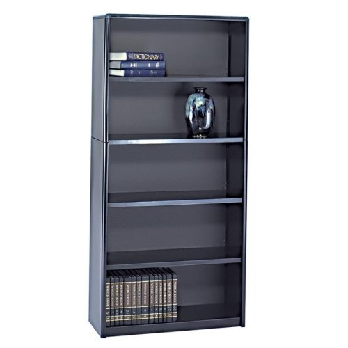 Safco ValueMate Bookcase - 31.8" x 13.5" x 67" - 5 x Shelf(ves) - Black - Steel, Fiberboard, Plastic - Assembly Required