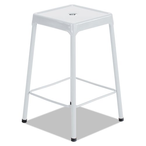 Bar-Height Steel Stool, White